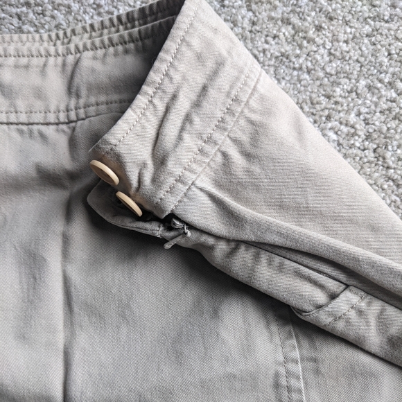 Pendleton 100% cotton tan full length a-line skirt pockets zip side button - Picture 4 of 12